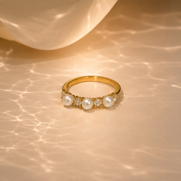 Pearl Radiance Gold Plated Ring