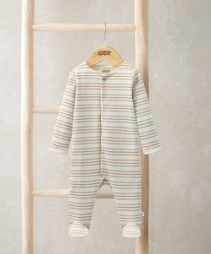 Mamas & Papas All-in-Ones & Bodysuits Ribbed Stripe Sleepsuit