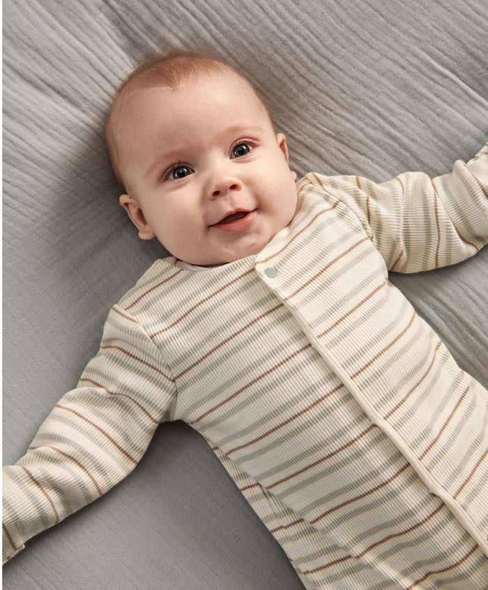 Mamas & Papas All-in-Ones & Bodysuits Ribbed Stripe Sleepsuit