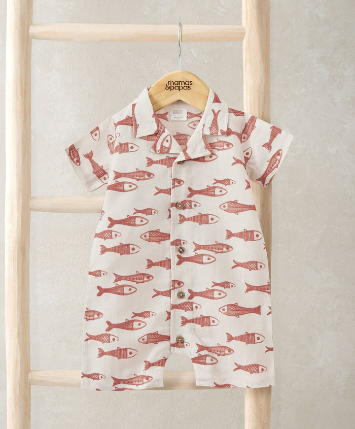 Mamas & Papas Rompers Sardine Linen Romper