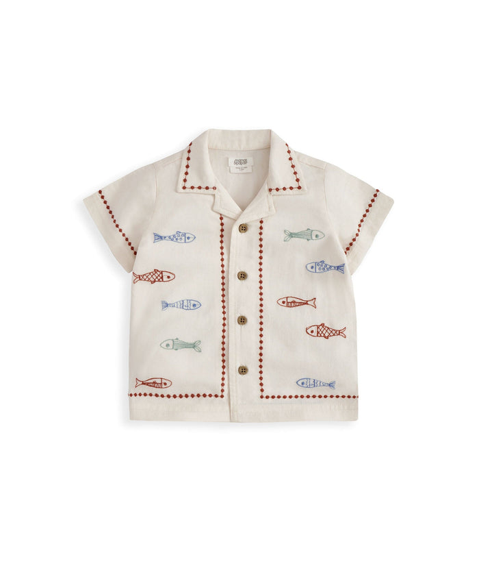 Mamas & Papas Outfits & Sets Sardine Linen Top & Shorts Set