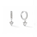 Silver Grace Heart Diamond Earring