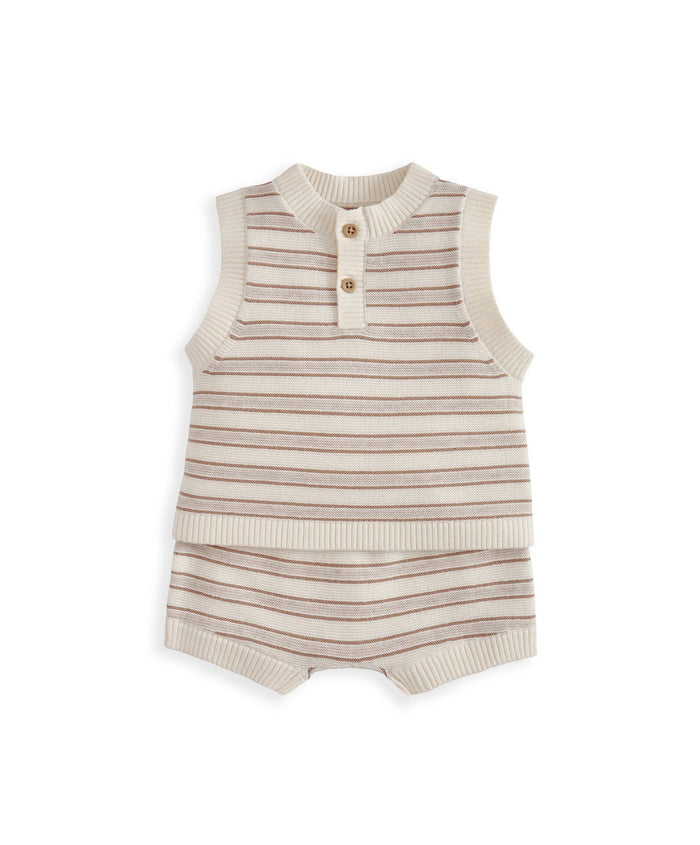 Mamas & Papas Outfits & Sets Stripe Knitted Top & Shorts