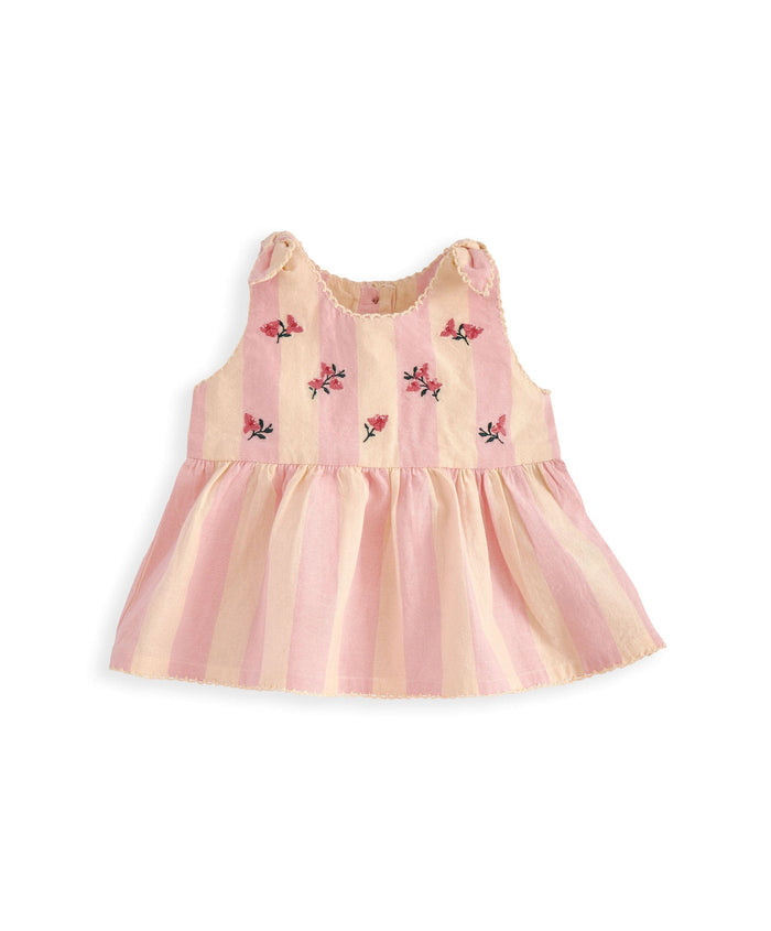 Mamas & Papas Outfits & Sets Striped Pink Peplum Top Set