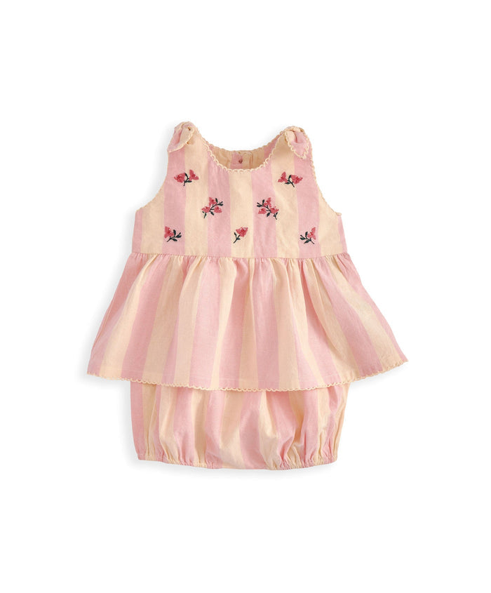Mamas & Papas Outfits & Sets Striped Pink Peplum Top Set