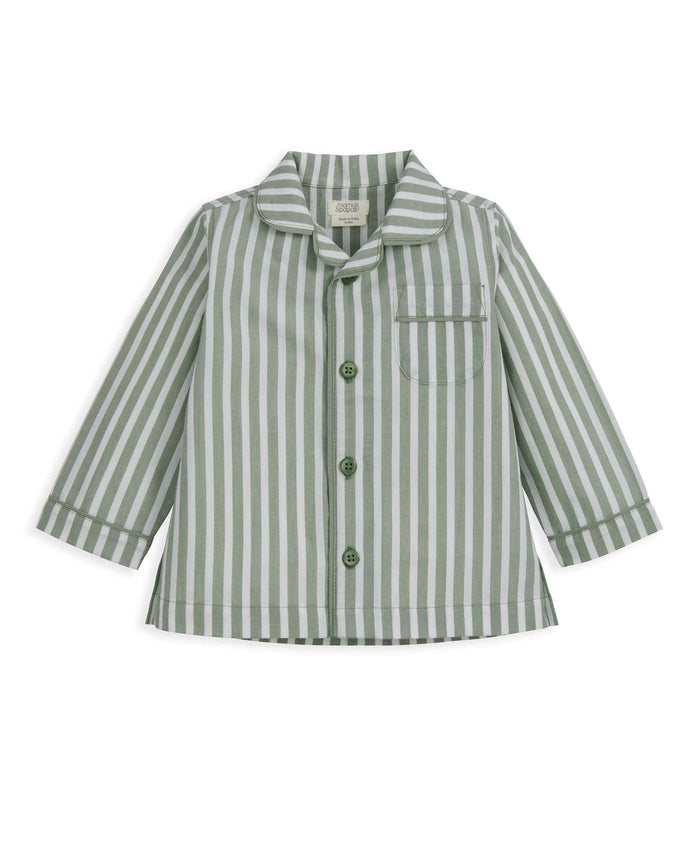 Mamas & Papas Pyjamas & Nightwear Woven Green Stripe Pyjamas